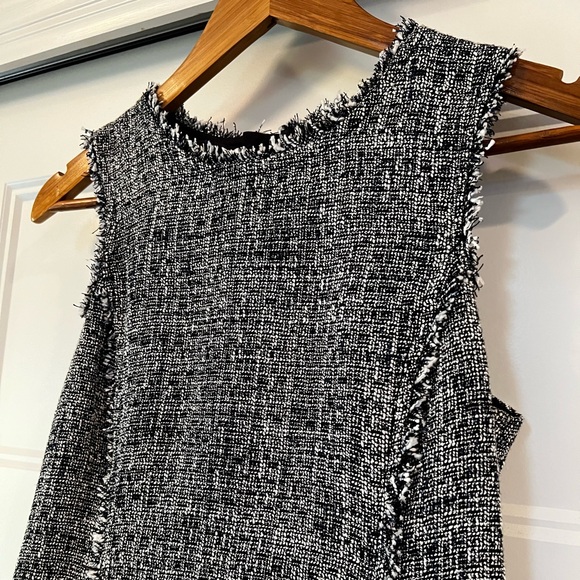 Banana Republic, Navy Blue/White Tweed Fringe Dress, size 2 - Picture 5 of 6